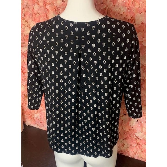 Jjill Wearever 3/4 Shirt Medium Black and White - Picture 2 of 4